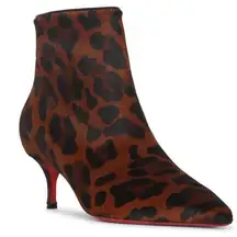 Christian Louboutin 🆕  So Kate Booty 55mm Pony Leopard Print Ankle Boots Size 38