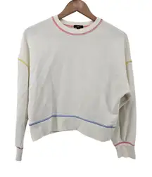 Rails Alice Cream Rainbow Stitch Crewneck Sweatshirt Extra Small XS Pullover