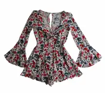 floral long sleeve romper