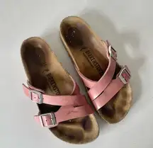 Birkenstock Yao Balance Old Rose Pink Sandals Birko-Flor Slides