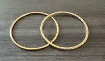 Two Gold Bangle Bracelets