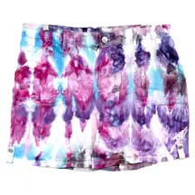 Gloria Vanderbilt Plus Sz 18 Denim Shorts Handmade Tie Dye Purple Pink Blue‎ 944