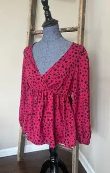 Dalmation print flowy top NWOT