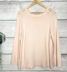 LOFT Blush Pink Cold Shoulder Sweater Top Size Medium
