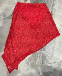 Fashion to Figure Vibrant Red Lace Skirt