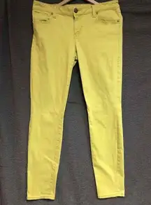 Cabi Yellow Skinny Jeans Womens 5-Pocket Zip Fly Size 10