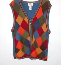 Vintage Koret City Blues knitted zip up vest size large