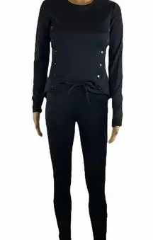 Reflex Two Piece Long sleeve Workout outfit.. Size xsmall Black Top and Bottom