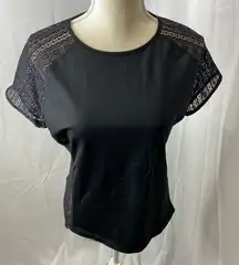 Lou & Grey black lace side top size medium