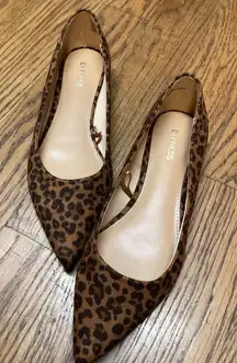 Express.  Cheetah faux suede flats. Size 8.