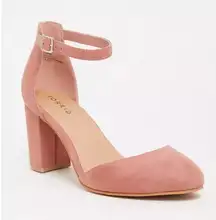 Torrid plus size Mauve Pink Faux Suede D'Orsay Ankle Strap Pump size 8.5 wide
