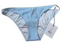 New Onia Low Rise Bikini Bottoms Blue Seersucker Size X-Small