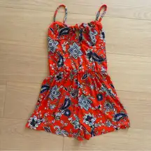 NWOT Floral tie romper