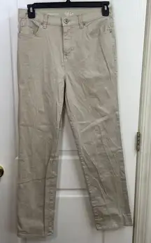 Style & Co women's tan straight leg cotton stretch casual jeans pants neutral 12