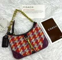 NWT Vintage COACH y2k Rare Hampton Houndstooth Coin Purse Bag Charm