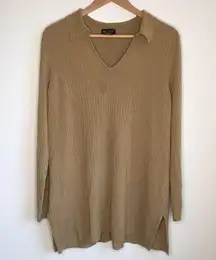 5/$15‎ Lane Bryant V neck ribbed sweater Collared Brown Womens Plus Size 22 24