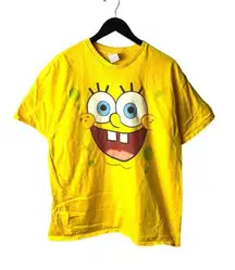 Nickelodeon Spongebob Squarepants T Shirt Vintage Y2K Large L Yellow Graphic Tee