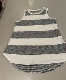 Athleta Striped Tank Top Women Size S White Black Racerback Casual Sleeveless