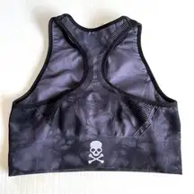 Soulcycle Seamless Blue Black Tie Dye Workout Bra High Neck Tank Top Size M