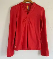 Lole Orange Red Long Sleeve Athletic Top Activewear Comfy Casual Size Small
