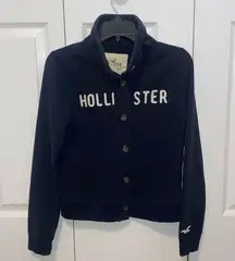 Hollister Navy Blue Button Down Sweatshirt