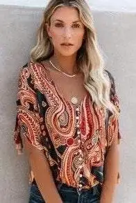Paisley Tassel Top