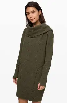 Along the Way Dress Heathered Dark Olive Green