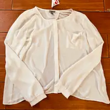 chelsea 28 beige blouse open back size xs