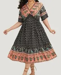 Size 22 - 24 • 3x • BloomChic • Bandana Print Wrap BOHO Batwing Sleeve Dress