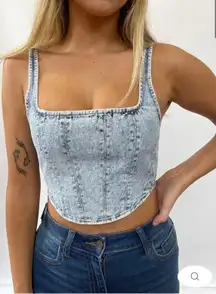 Rhinestone Denim Top