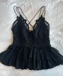 Free People Adella Lace Ruffle Cami Top