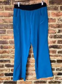 Medline Pacific Ave Caribbean Teal Blue Wide Leg Scrub Pants Women's Size Medium