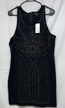 Nicole by Nicole Miller Black Dress with Gold Studs