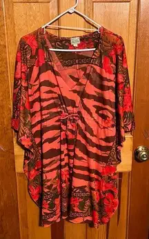 One World  Beach Caftan Cover-up MEDIUM