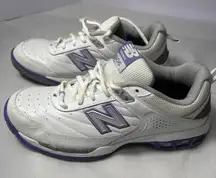 New Balance Women's 806 Tennis Size 10 Regular White/Purple |WC806W| Pickleball‎