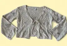 Cream Knit Crop Top Cardigan