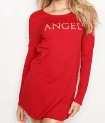 Victoria's Secret  Shirt Women Small Red Sleep Angel Glitter Sparkle Plunging Back