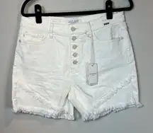 Judy Blue Women's These Are The Days Tulip Hem Short White Button Fly NEW  Sz XL