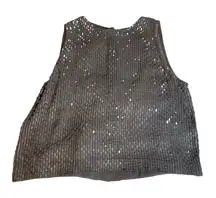 ELLEN TRACY Button Down Sequin Top Camisole Petite 8 Small Vintage‎ Linda Allard