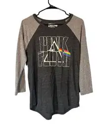 Lucky Brand Dark Gray Pink Floyd Graphic Long Sleeve Band T-Shirt Women Sz S