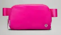 NEW & IMPROVED SONIC PINK Lululemon Everywhere Belt Bag White Wordmark