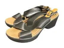 Dansko Women Jacinda Cross Strap Slingback Sandals Leather‎ Black 41 US 10.5-11