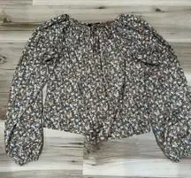 Wishlist Floral Brown Long Sleeve Top Women’s Small