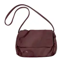 Vintage Made in USA Maroon Leather Crossbody Bag