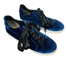 Sam Edelman Marlow Sneakers Womens 9.5 Blue Velvet Low Top Y2K Retro Streetwear