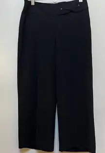 Black Wide Leg Side Zipper Pocket Work Pant Size 8 (M)