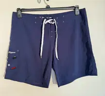 Vintage Surf Y2K Maui Rippers Board Shorts Womens 14 Navy Swim Trunks Pocket 8"