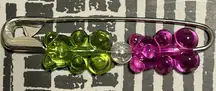 Colorful Gummy Bear Safety Pin Brooch