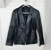 Wilson’s Leather 100% Leather Black Blazer Jacket Size M