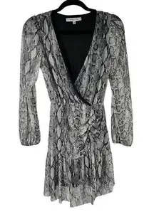 The Vanity Room Snakeskin Print Long Sleeve Mini Dress